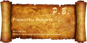 Popeszku Botond névjegykártya